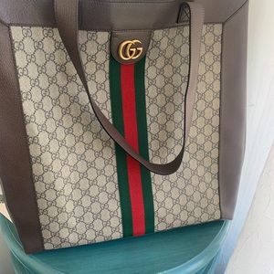 Ophidia GG Supreme Jacquard Striped Tote & Pouch